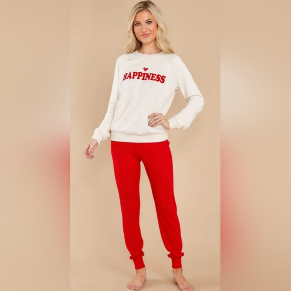 P. J. Salvage Women's Happy Day Ivory Sweatshirt, Size XLARGE, NWT - Picture 2 of 8